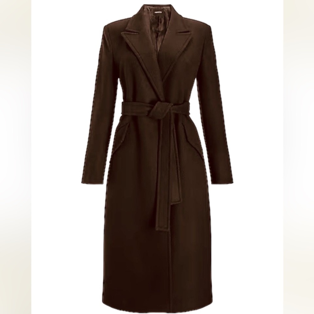 Express Brown Belted Coat